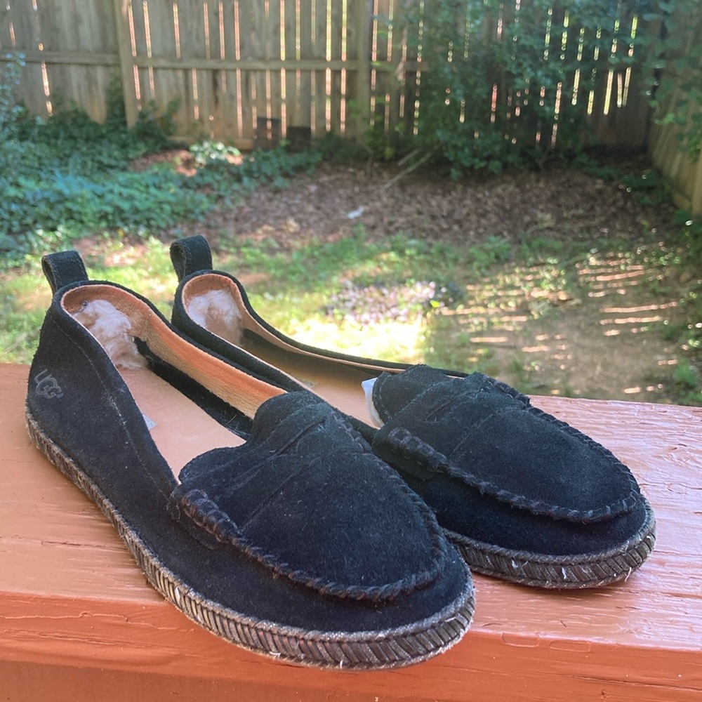 UGG black suede loafers
